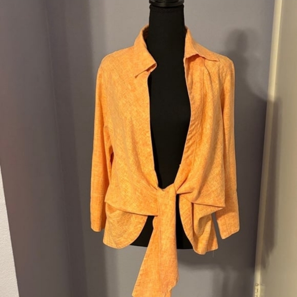 Mishca Woman’s Orange Tie-Front Blouse